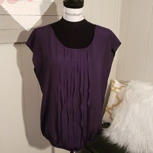 2/$20 Loft Purple Pleated Shirt